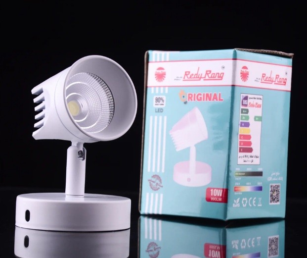 اسبوت خارج متحرك سى او بى ابيض 10 وات بقاعده جسم معدن ابيض ريدى رونج